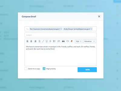 Rich Text Editor compose email message modal rich text editor ui ux web