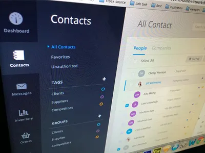 Contact List contact list side bar ui web