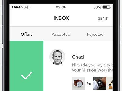 Inbox - Sneak Peak app clean design inbox iphone minimal peak sneak ui