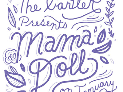 Little ditty band floral hand drawn lettering poster script spokane