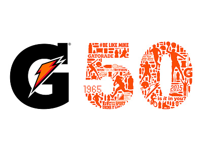 Gatorade Heritage Logo 50 anniversary collage gatorade logo logo design silhouette
