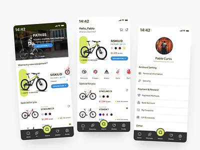 Cyclist - Bike e-commerce mobile apps app branding design e commerce graphic design illustration landingpagi mobile mobile apps shop shoping ui uiux