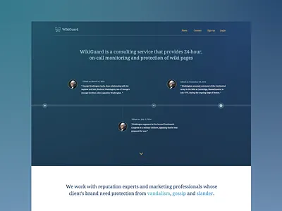 Introducing Wikiguard branding icons landing page logos timeline ui ux