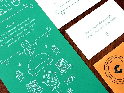 Holiday Card canary card couch gift holiday illustration