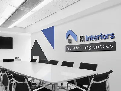 Logo Home Interior Designer blue and green house interior designer logo