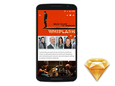 Single Screen Movie App[freebie] app freebie material design movies sketch