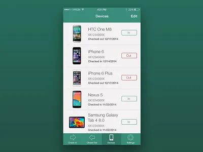 Device catalog app concept-device list mobile ui design user interface design
