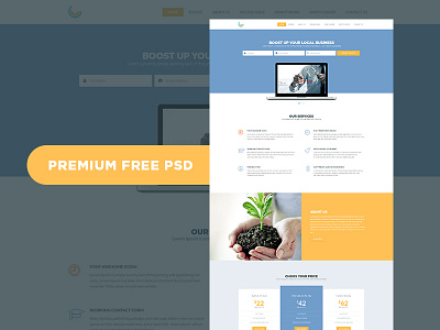 Free Business Theme PSD business cleen free freebie html minimal psd single page template ui ux
