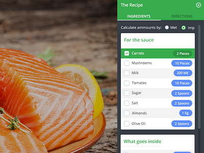 Video Recipe food list recipe ui ux video web