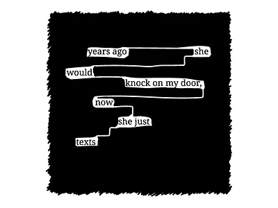 Blackout Poem "Cellphones" art blackout poetry poster print