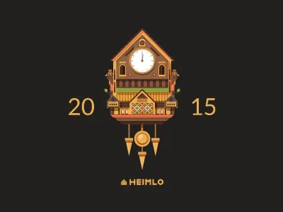 Heimlo - Hello 2015 2015 black clock flatdesign heimlo icon illustration vector year yellow
