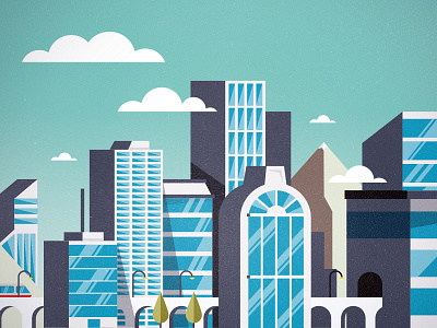 City By the Mountains background city clouds edukate mountains scenery skies waterfalls