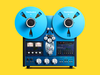 Technics RS-1700 audio music retro rs 1800 stereo tape recorder technics rs 1800 yellow