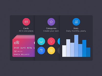 Walle Finance App [Tutorial Cards] app card finance ios7 ios8 iphone ui walle