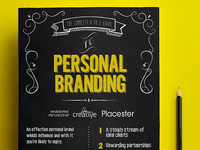 Peronal Branding Infographic art black board brand chalk infographic pencil sketch visual wood yellow