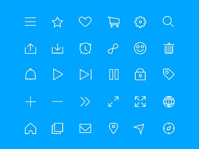 Icons (.sketch) blue flat grafician icons minimal sketch