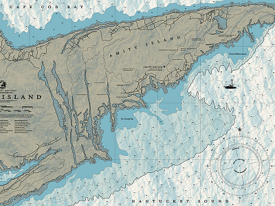 "CHUM CHART" chart design diagram graphic illustration jaws map movie nautical orca poster