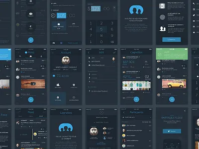 Flooz Screens agency app dark flooz gif iphone me payment ui ux