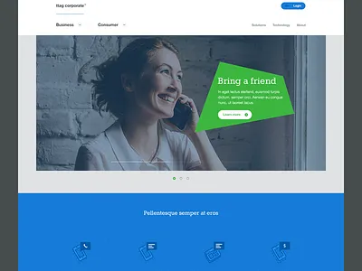 Ttag Corporate web icon interface landing page simple startup ui web website