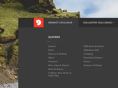Fjällräven Dropdown Animation animation dropdown ecommerce eshop interaction product catalogue redesign ui ux