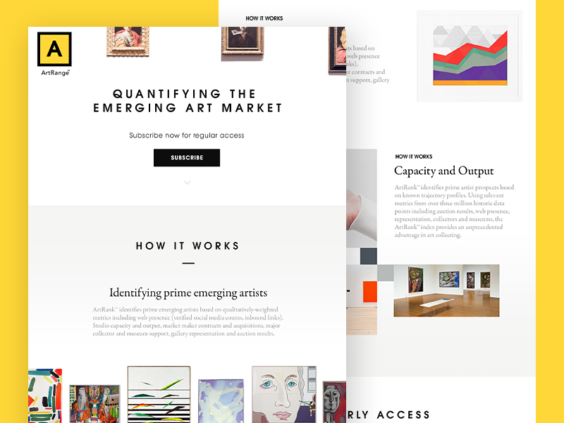 ArtRange art clean design fine flat homepage landing material minimal ui web website