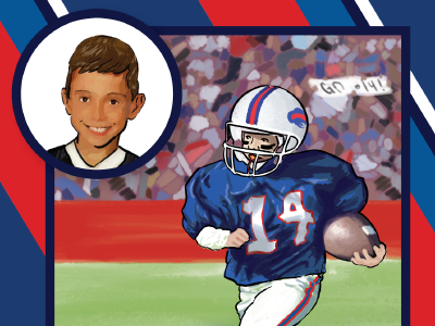 Trading Card Poster buffalo bills football illustration poster sports trading card