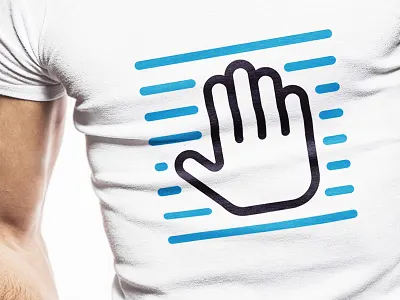 Airlock Logotype airlock blue hand logo logo design mark palm scanner security stop stripes