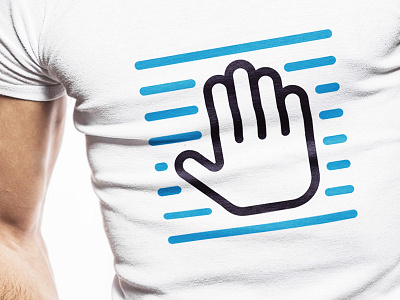 Airlock Logotype airlock blue hand logo logo design mark palm scanner security stop stripes