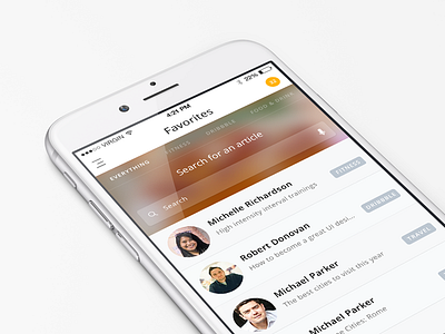 Favorite Articles app app design articles browse ios ios app mobile ui user experience user interface ux