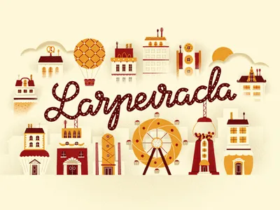 Abanca buildings candy cloud donuts ferris wheel fork illustration lettering pretzel retro sweets textures