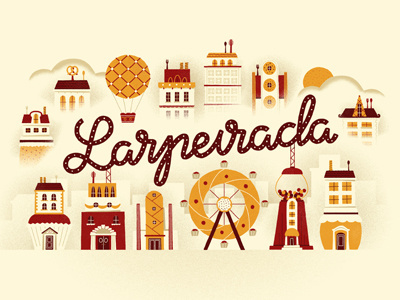 Abanca buildings candy cloud donuts ferris wheel fork illustration lettering pretzel retro sweets textures