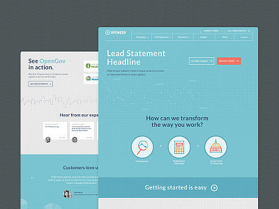 Government Data - Website Revamp charts clean data government grid homepage layout typography ui user interface web design website