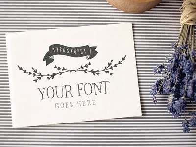 Card / invitation photo mockup branding card font header image invitation logo mockup paper photo mockup postcard typography