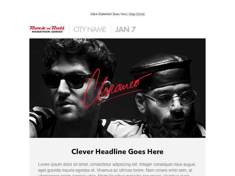 Headliner Artist Emails chromeo dillon francis email gif macklemore and ryan lewis maroon 5 music pitbull rock n roll marathon series t pain taylor swift template