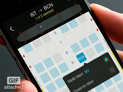 Seat Selection airline airlines airplane app checkin flat flight map mobile seat travel