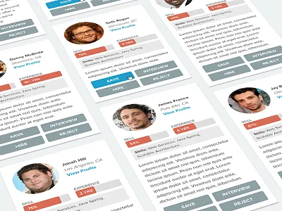 Dev Profile Cards card developer employee flat hire profile social ui