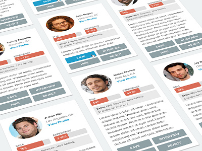 Dev Profile Cards card developer employee flat hire profile social ui