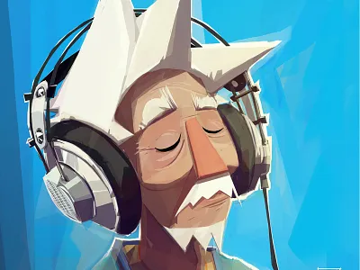 Donuts blue digital illustration rough