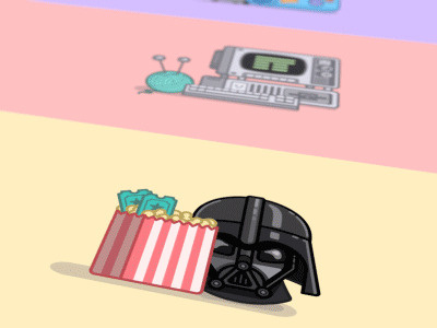 Microsite Illustration Set animated gif animation browser character colorful gif humour illustration loop simple star wars vector