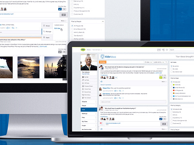 tibbr Ideas App enterprise filter menu navigation search social network ui user ux web