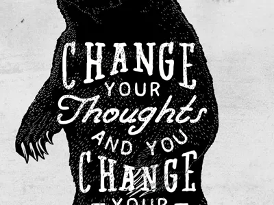 Wallpaper bear illutration quote