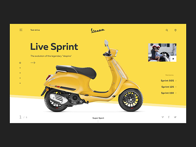 Vespa Concept animation clean design homepage minimalism moto promo scooter simple site slider ui uiux ux vespa web webdesign website