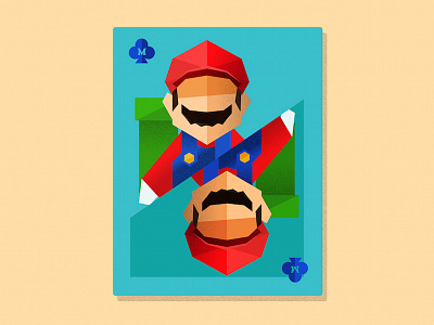 Mario card card game geek king mario poly vector