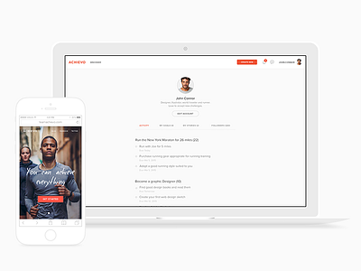 Achievo platform achievo dashboard goals lifestyle login. running platform web interface