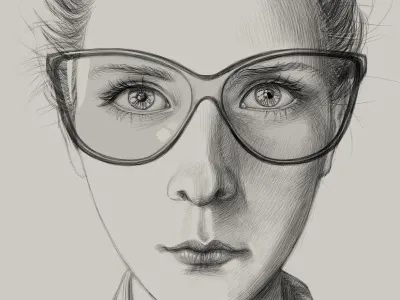 Kate handmade pencil portrait