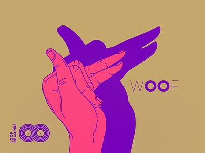 WOOF album cover dog hand logo mix music records techno