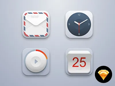 Rebound in Sketchapp – Sketch file included app button calendar clock icons mail play rebound sketch sketchapp