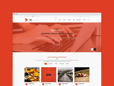 Ori agency blog bootstrap business clean company corporate creative design multipurpose origami portfolio responsive unique wordpress