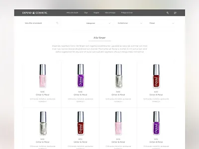 Depend - Product page clean fresh overview products ux