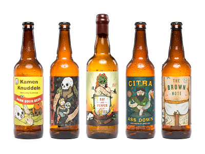 Against the Grain Bottles (Part 3) against the grain beer bottles branding brewery craft beer illustration kentucky label louisville packaging robby davis